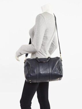 Gucci Navy Blue Leather and Guccissima Trim Medium Joy Boston Bag w/ Shoulder...